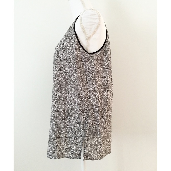 NWOT Kenneth Cole Halter Top Blouse Size M Sleeveless Sequin Print Gray Black - Picture 5 of 9